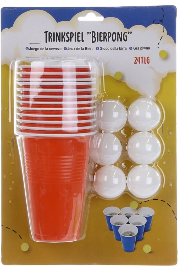 Beer Pong set 24-delig - herbruikbare bekers