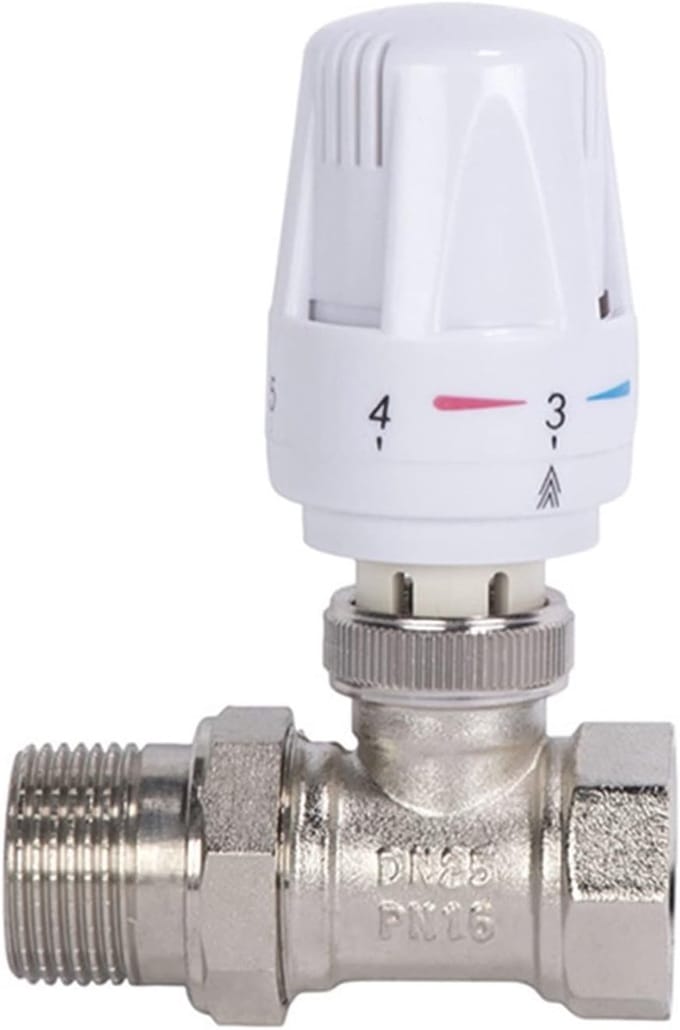 Thermostatische Radiatorkraan - Temperatuurregelklep - Verwarming Regelen - Messing Constructie - 1 Inch - Zilver