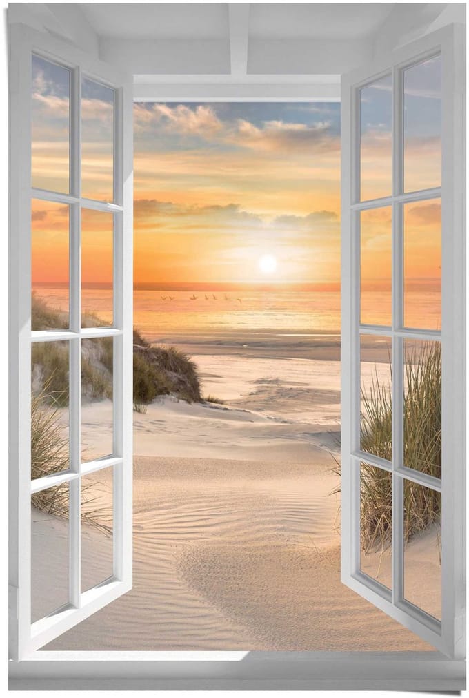 Poster Beautiful Dunes Window - 91,5 x 61 - Papier - REINDERS