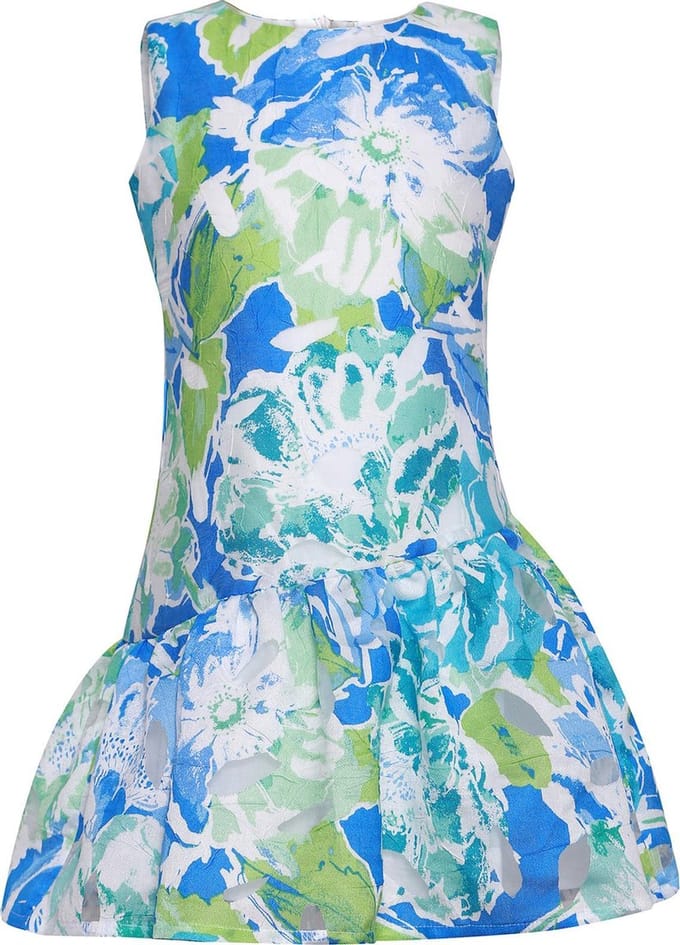 La V  feestelijke jurk met vrolijke kleur Multicolor blauw 128