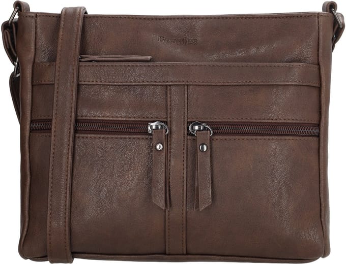 Beagles Majorca Crossbodytas - Schoudertas - Dames - Rits - Verstelbare Schouderband - Donkerbruin