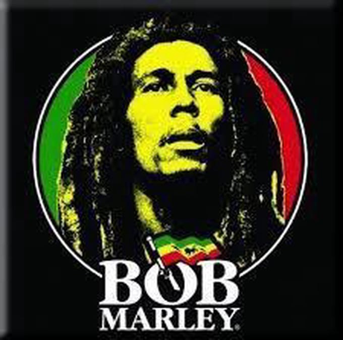 Bob Marley - Logo Face - Koelkast magneet - 7.5 x 7.5 cm