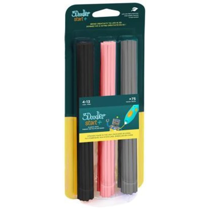 3Doodler Start Navulverpakking 75 Kleurstaafjes - zwart/roze/grijs
