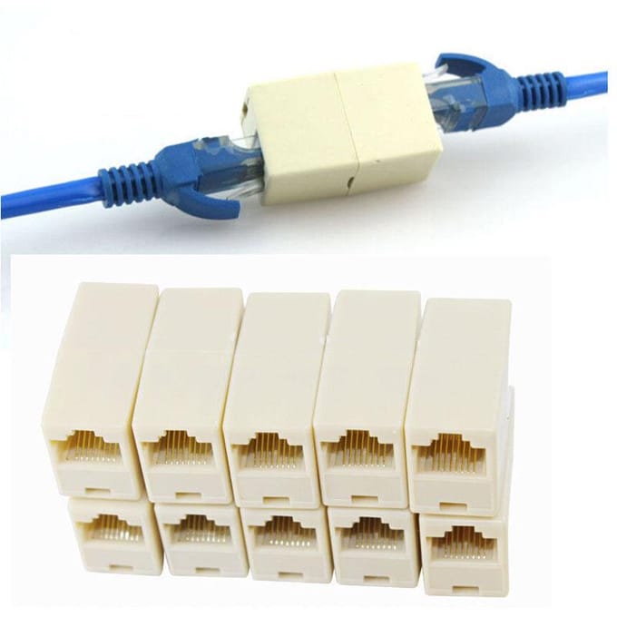 RJ45 Cat5e-koppeling Joiner Connectorverlenging Breedband Ethernet-netwerkkabel 3PCS