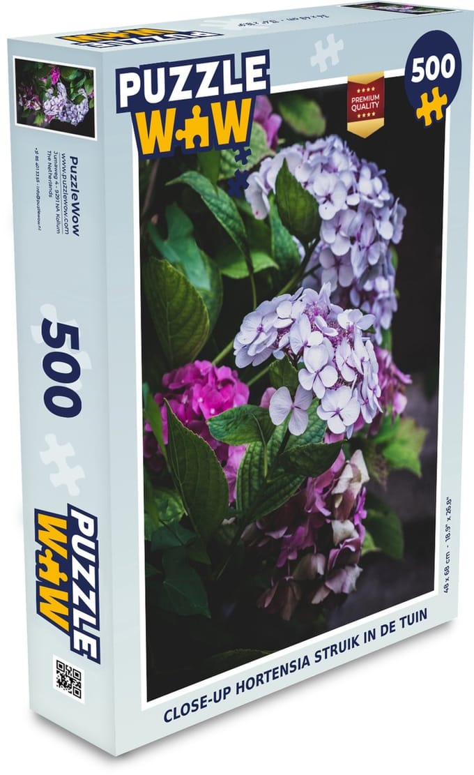 Puzzel Close-up hortensia struik in de tuin - Legpuzzel - Puzzel 500 stukjes