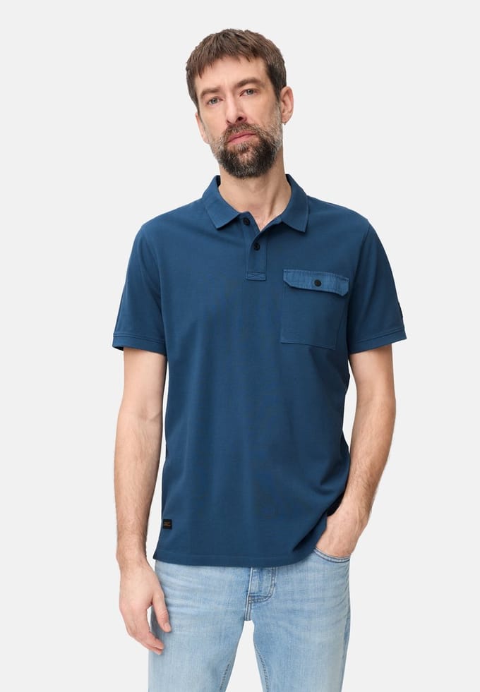 camel active Poloshirt van pure katoen - Maat - Indigoblauwmenswear-XL