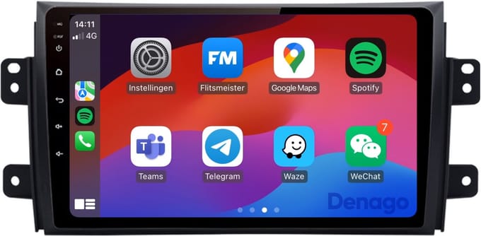 CarPlay autoradio geschikt voor Suzuki SX4 | 2006 t/m 2011 | Android 16 | Draadloos Apple CarPlay & Android Auto | 2GB + 32GB | QuadCore processor | Denago DNG-A315 | 2025 model | 2006 2007 2008 2009 2010 2011 | Bluetooth & Wifi