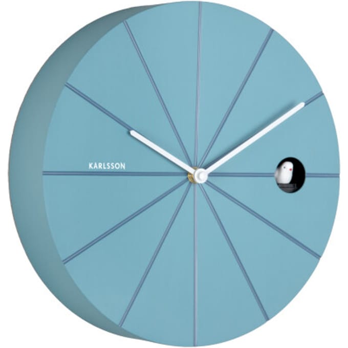 Karlsson wandklok destacado cuckoo air blue w. classic blue- Ø28cm