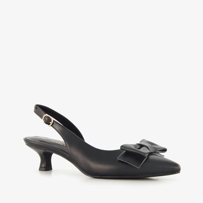 Marco Tozzi dames slingback pumps met strik zwart - Maat 38