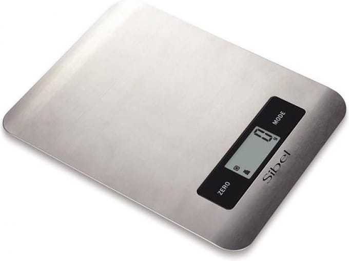 Sibel Steel Style electronische weegschaal met touchscreen Zilver