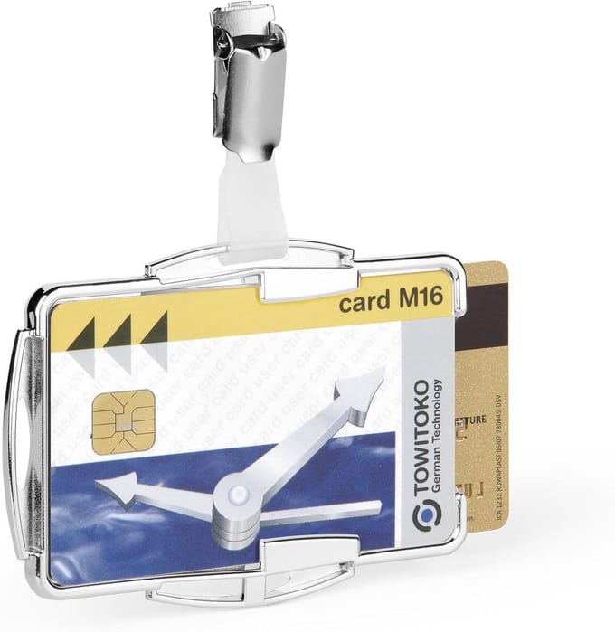 Kaarthouder - Badgehouder - Bescherming Identiteit - RFID Secure - Voor 2 kaarten - Zilver