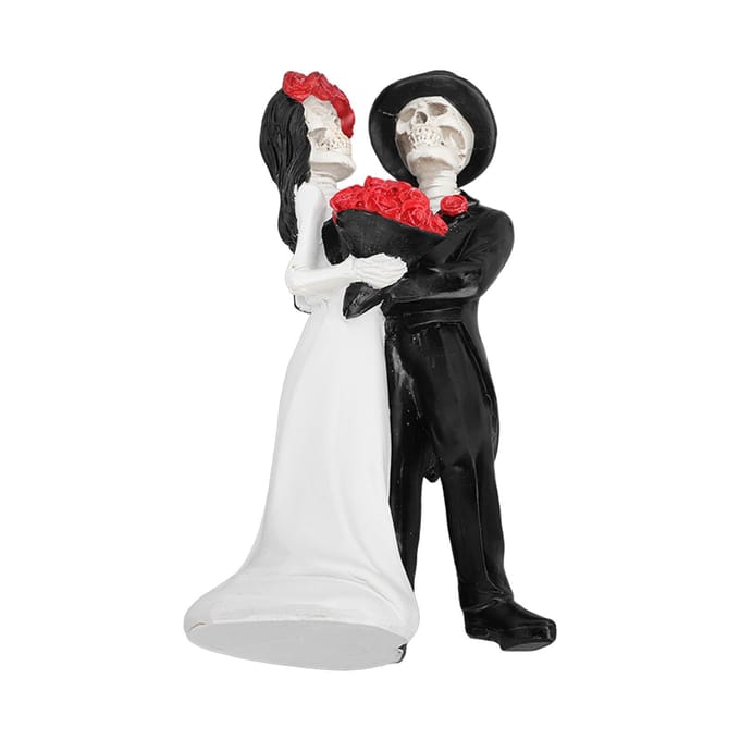 Skelet Bruidspaar Beeld Dag van de Doden Dansend Skelet Bruidspaar Halloween Romantische Bruiloft white