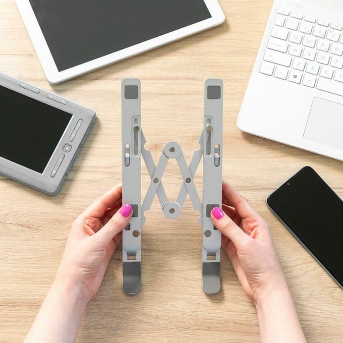 Opvouwbare en verstelbare laptopstandaard InnovaGoods Flastan