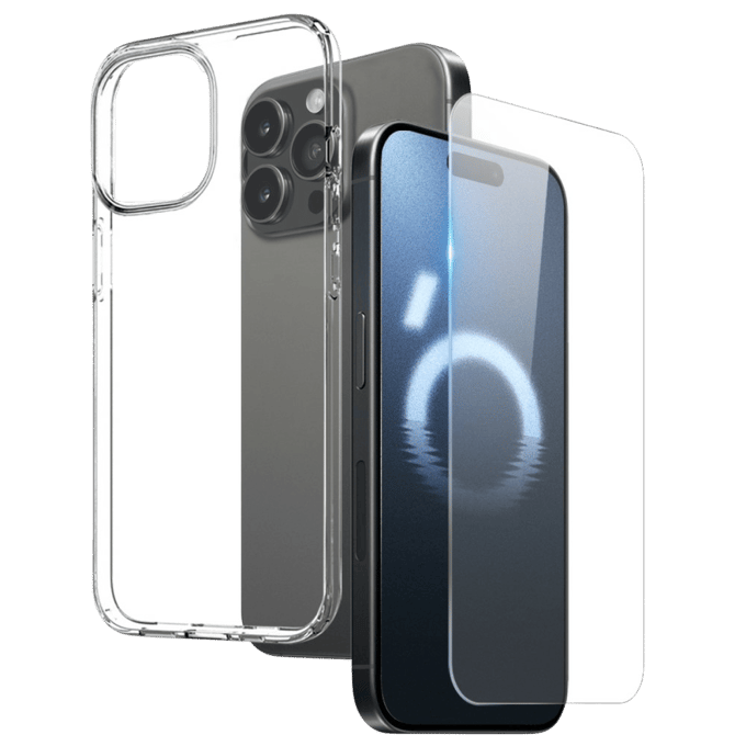 Northjo Apple iPhone 16 Pro Max Hoesje en Screenprotector Transparant