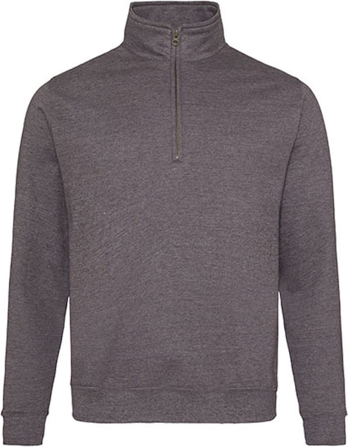 Just Hoods - 1/4 Zip Sweater - Charcoal (Heather) maat XXL