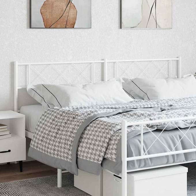 vidaXL Vervangend hoofdbord 180 cm metaal wit