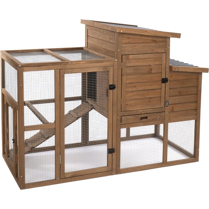 TIAKI Ranch houten kippenhok - 156x79.5x116.3cm