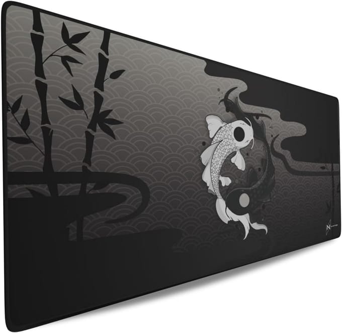 XXXL Gaming Muismat Bureauonderlegger Bamboe Rood 120x60 cm - Waterafstotend & Groot Formaat