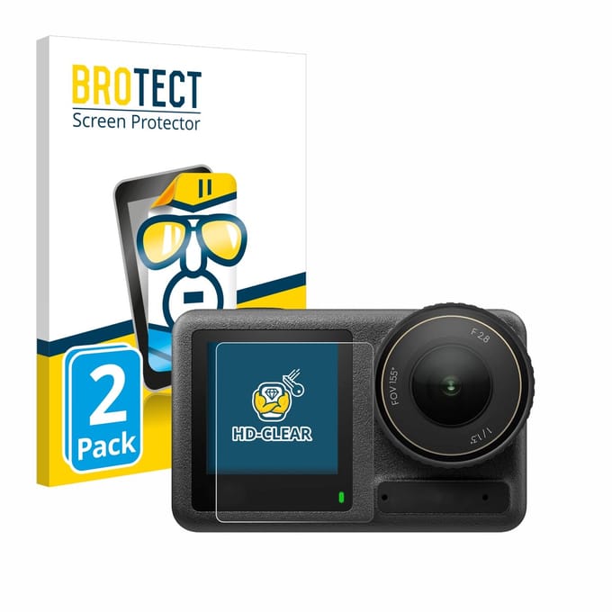 BROTECT - Screenprotector voor DJI Osmo Action 4 (Display voor) - Folie Beschermfolie transparant 2 Stuks