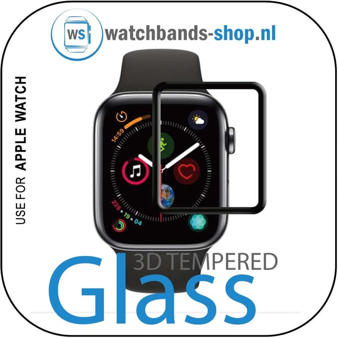 Screenprotector - Apple Watch 4 40mm - zwart - 3D gehard glas