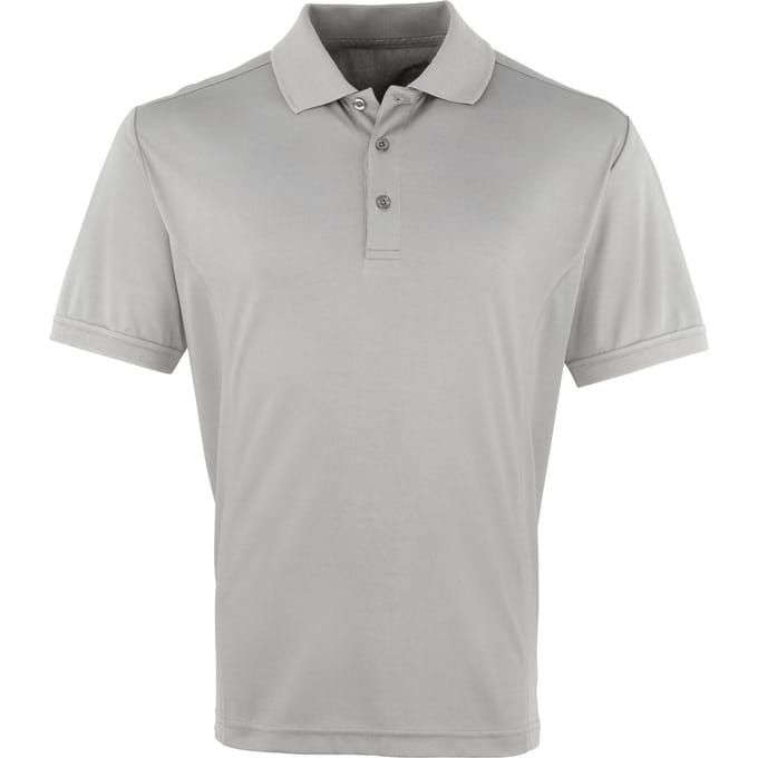Premier Heren Coolchecker Pique korte mouw Polo T-Shirt (Zilver)