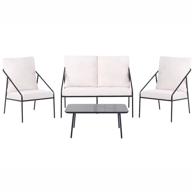 USTICA - Loungeset 4-zits - Zwart - Staal