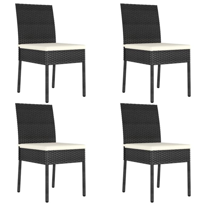 vidaXL - Tuinstoelen - 4 - st - poly - rattan - zwart