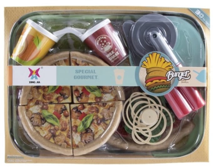 Kidsfun pizza speelgoedset 18-delig in window box voor kinderen.
