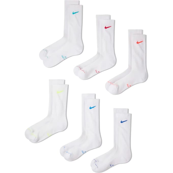 Nike 6-Pack Elevated Crew Socks - Wit- Dames, Wit 42 - 46