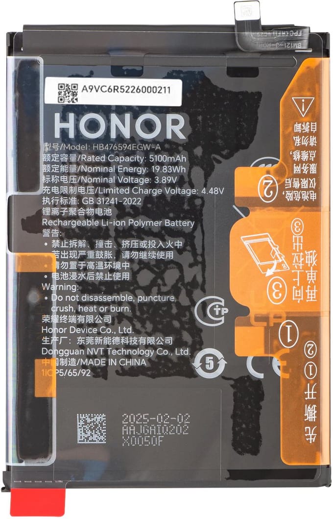Honor, Vervangende Batterij voor Honor 400 Lite 5100mAh Service Pack, Zwart