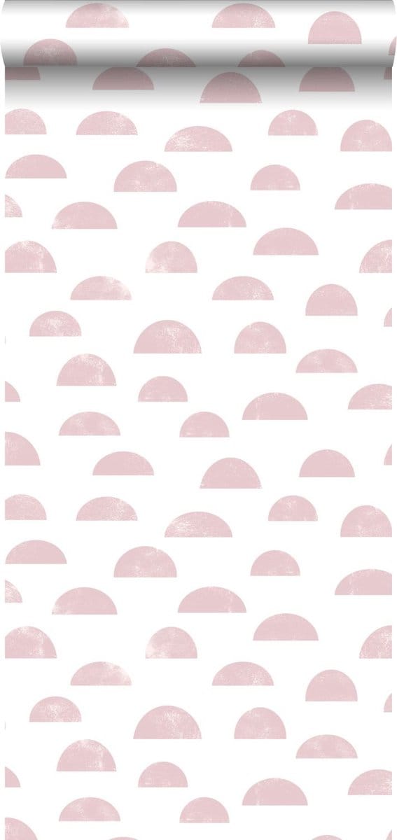ESTAhome behang grafisch motief roze - 53 cm x 10.05 m - 139065