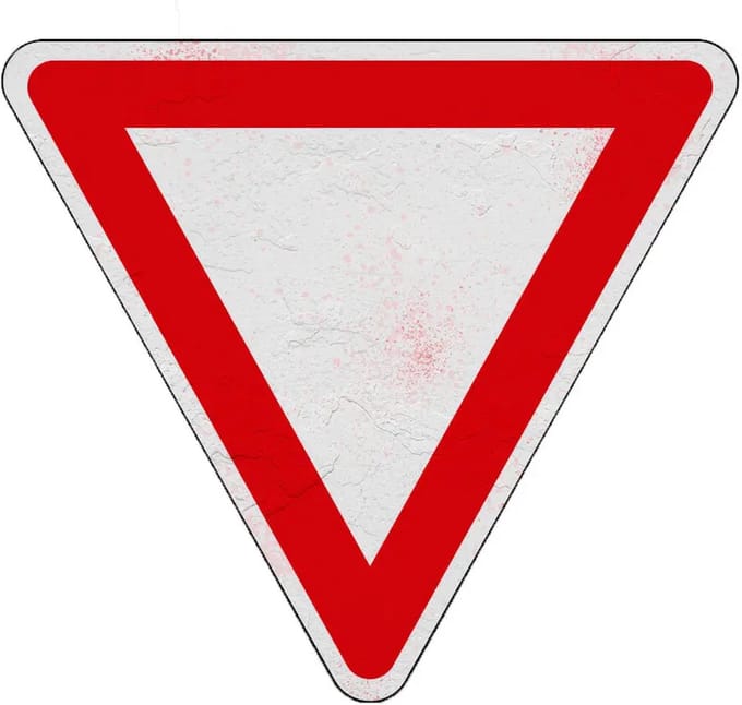 Voorrang verlenen bord - B6 | Sign Again materiaal | 20 cm