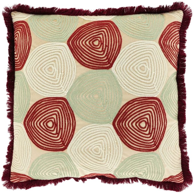 Unique Living Sierkussen Sem - Textiel - Bordeaux - 45x45 cm (BxD) - Dessin 2