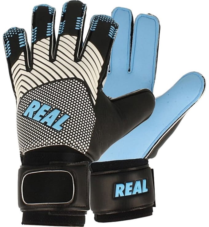 Real Aqua Keepershandschoenen Kinderen - Zwart / Lichtblauw | Maat: 7,5