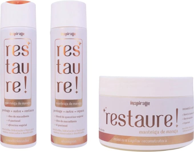 Inspiralle Restaure - Shampoo + Conditioner + Máscara keratine behandeling - Manteiga de Manga (Mangoboter)
