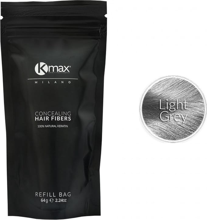 Kmax keratine haarvezels - Lichtgrijs (64 gr)
