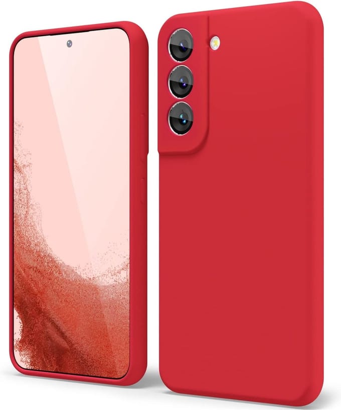 Liquid Solid Silicone Hoesje Geschikt voor: Samsung Galaxy S22 Plus - Rood