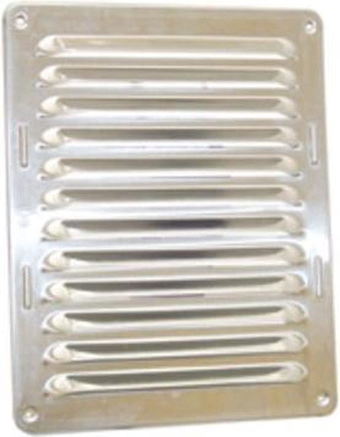 Plieger schoepenrooster RVS met gaas af met 155x155mm koper