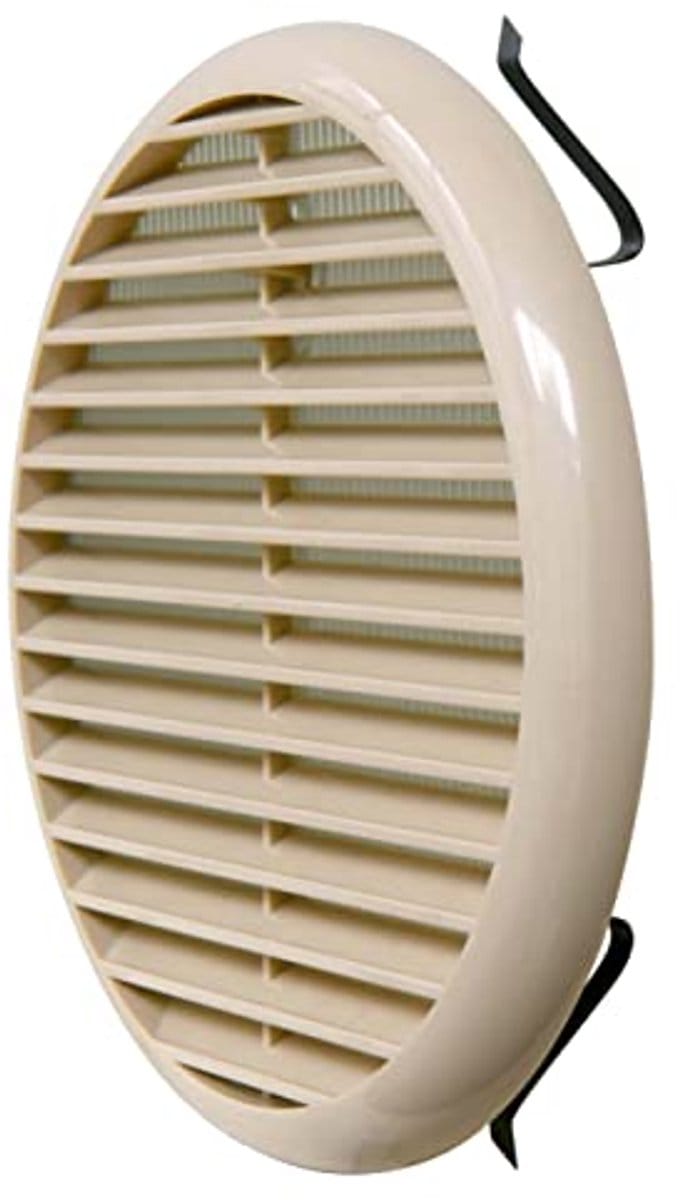Ventilatierooster van kunststof met veren en net, 175 mm diameter