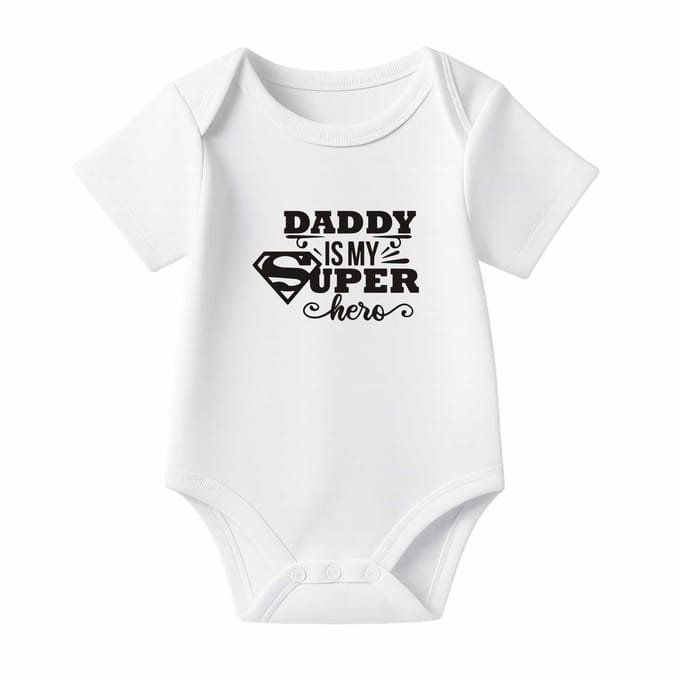 Romper Daddy is my superhero - wit - korte mouw