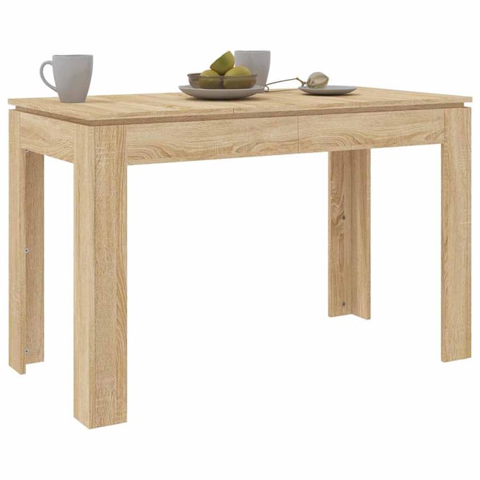 vidaXL - Eettafel - 120x60x76 - cm - bewerkt - hout - sonoma - eikenkleurig