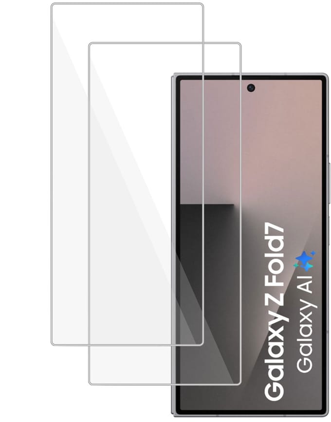 2x TechNow Screenprotector geschikt voor Samsung Galaxy Z Fold 7 Screenprotector - Gehard Glas - Rounded - Proteqt+