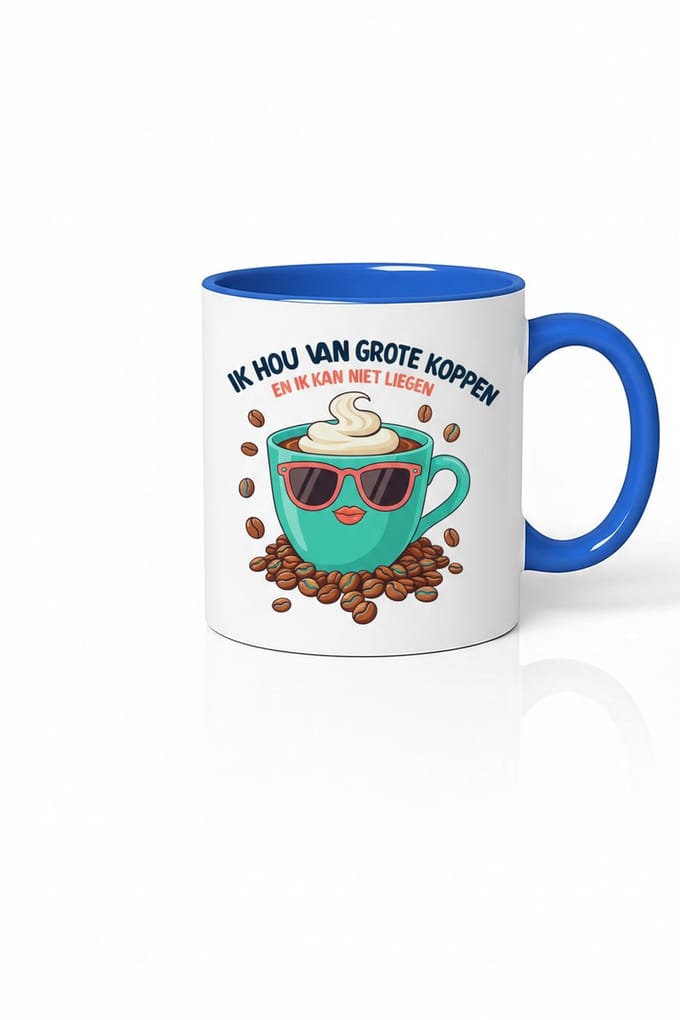 IK HOU VAN GROTE KOPPEN Mok - Koffiemok met grappige print