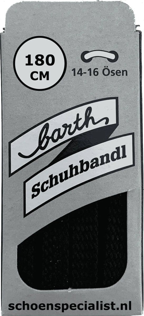 Veters - Zwart - Platte - 180 CM  (Barth)