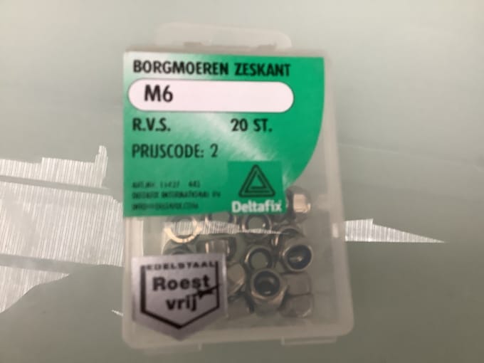 Deltafix Borgmoer Zeskant RVS M6 20 st.