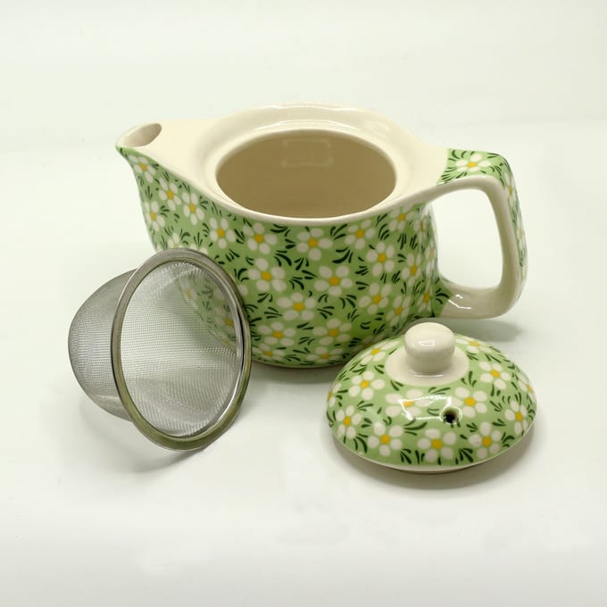 Kleine kruidentheepot - Groene madelief - cadeau geschenkset vrouwen geschenkset mannen