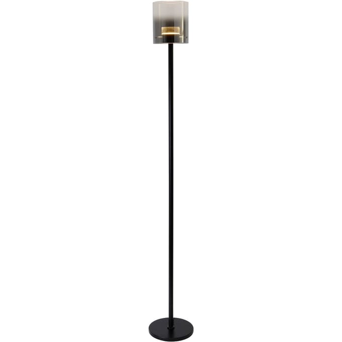 HighLight LED vloerlamp Salerno, 2.700K, zwart/smoke