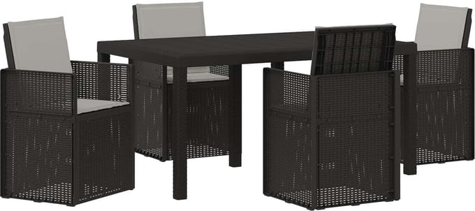 vidaXL - Tuin - Eettafel - Set - 5 - st - Anthraciet - en - Lichtgrijs - PP