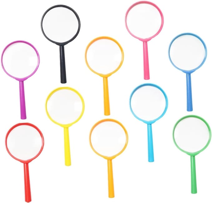 Handloep Set - Vergrootglas - Lezen Hobby - Onbreekbare Lens - 13x6cm - Diverse Kleuren