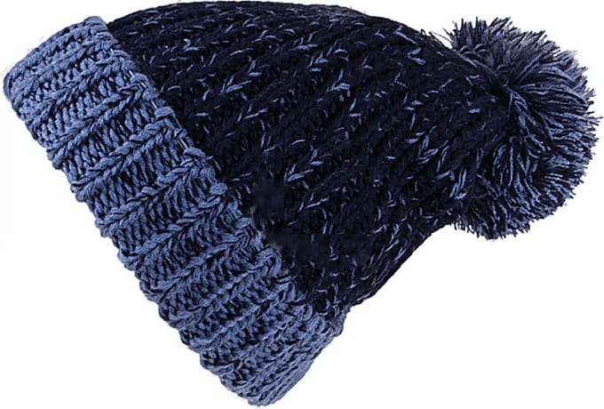 Viper Slouch Beanie – Gebreide Wintermuts met Pompon – Blauw